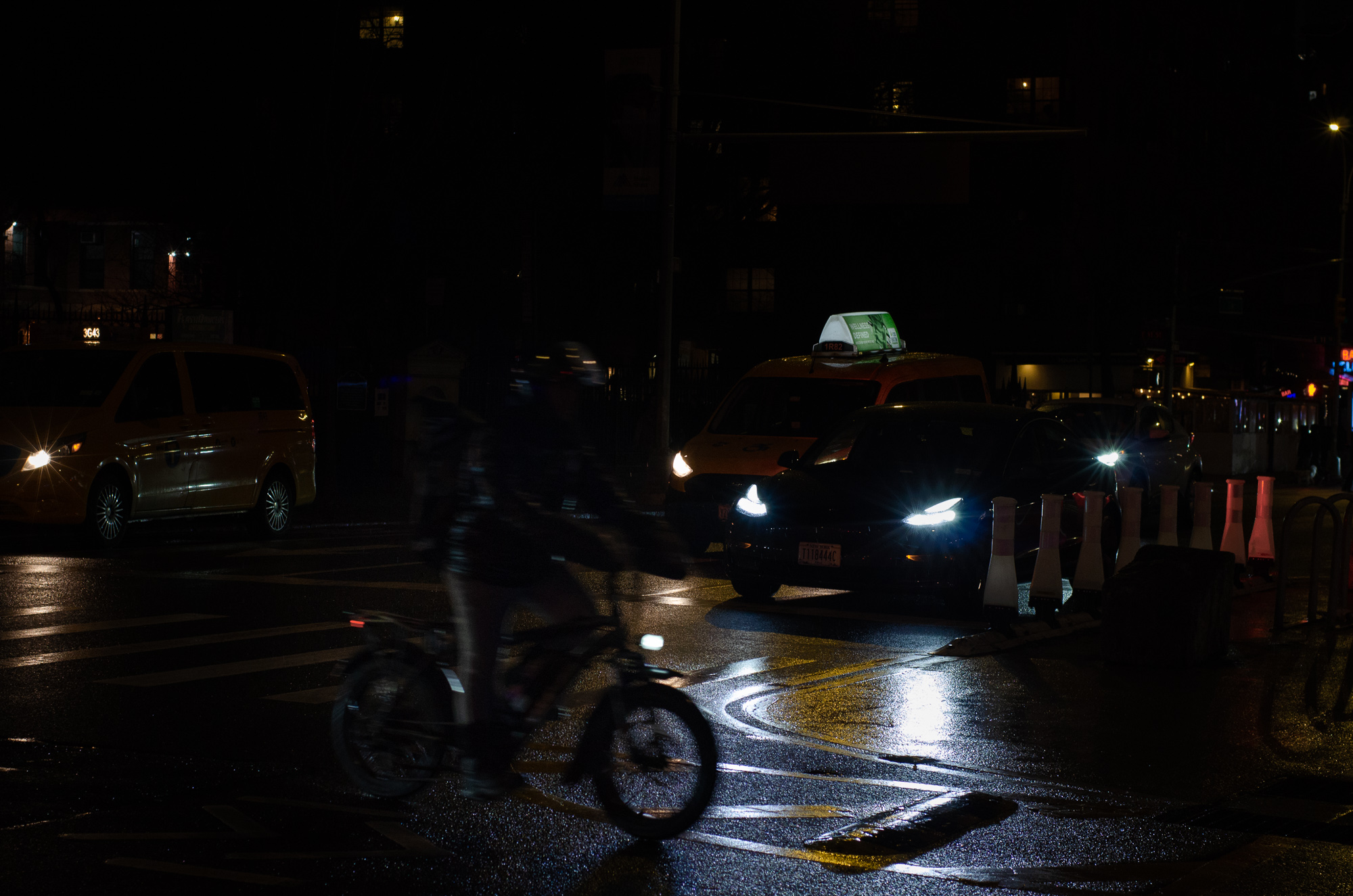 Bike on NYC streets at night