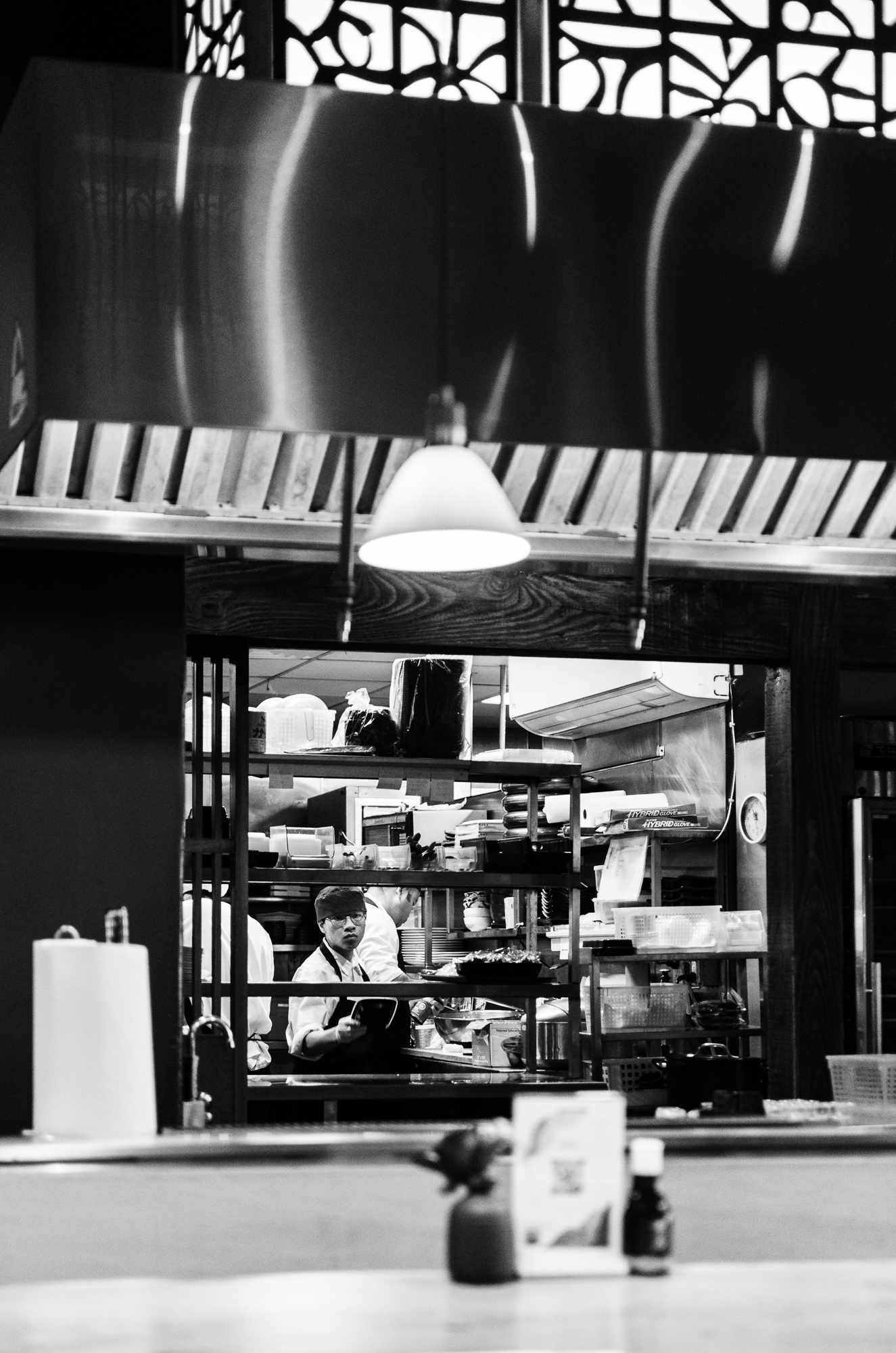 A view into the kitchen at Ootoya